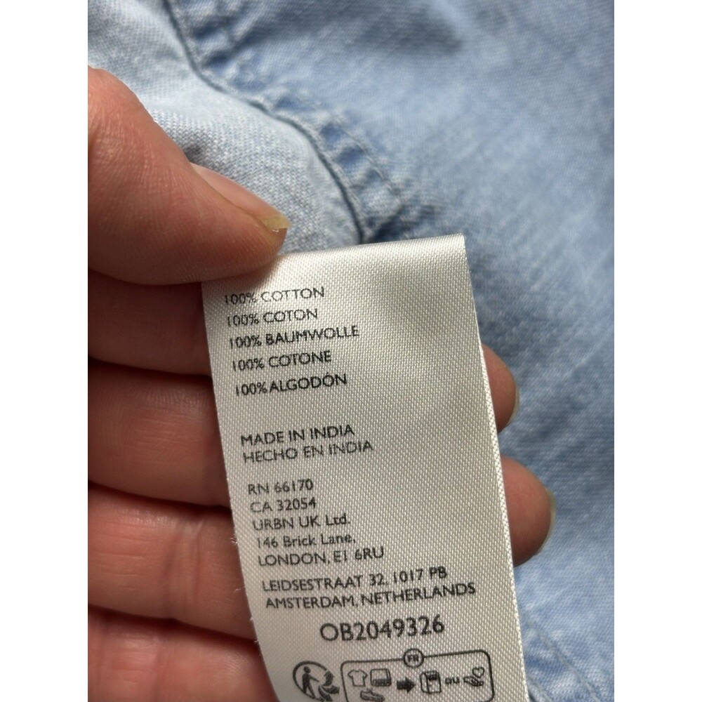 Free People Sonora Denim Cotton Mini Dress in Light Blue  XS - Picture 7 of 15